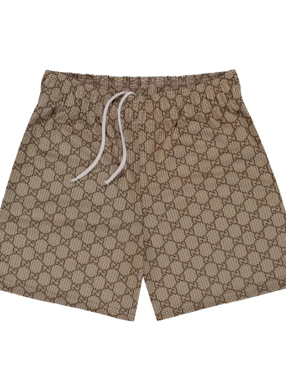Bravest Studios Beige Brown Monogram Athletic Shorts